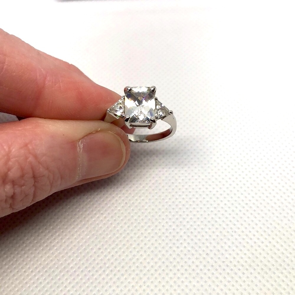 Vintage Lia Sophia Sparkling 925 Silver CZ Ring